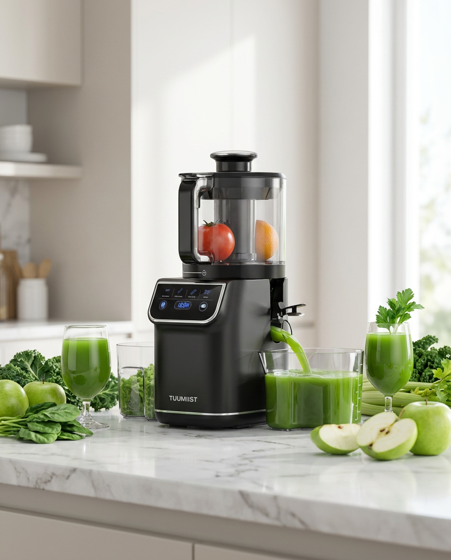 Smart Touch Cold Press Juicer in a bright kitchen