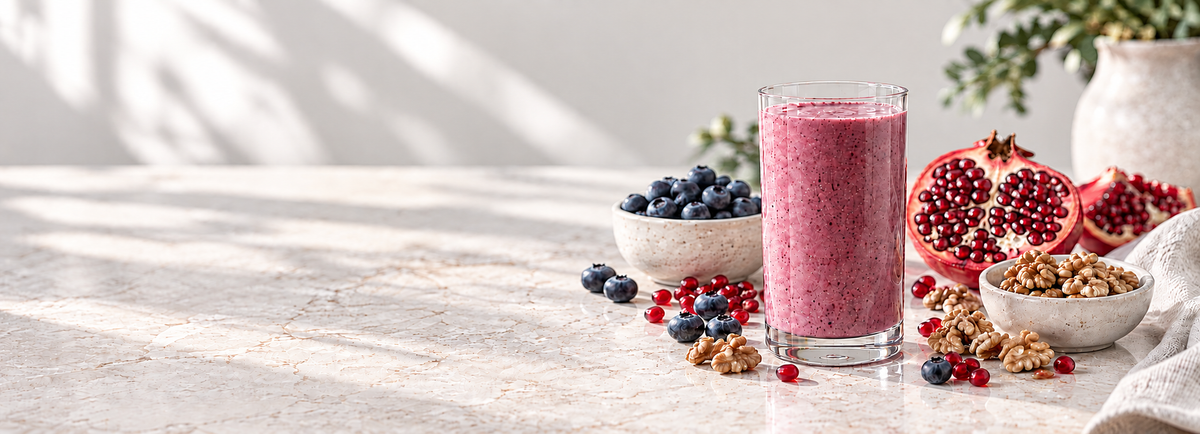 Blueberry Pomegranate Walnut Milk