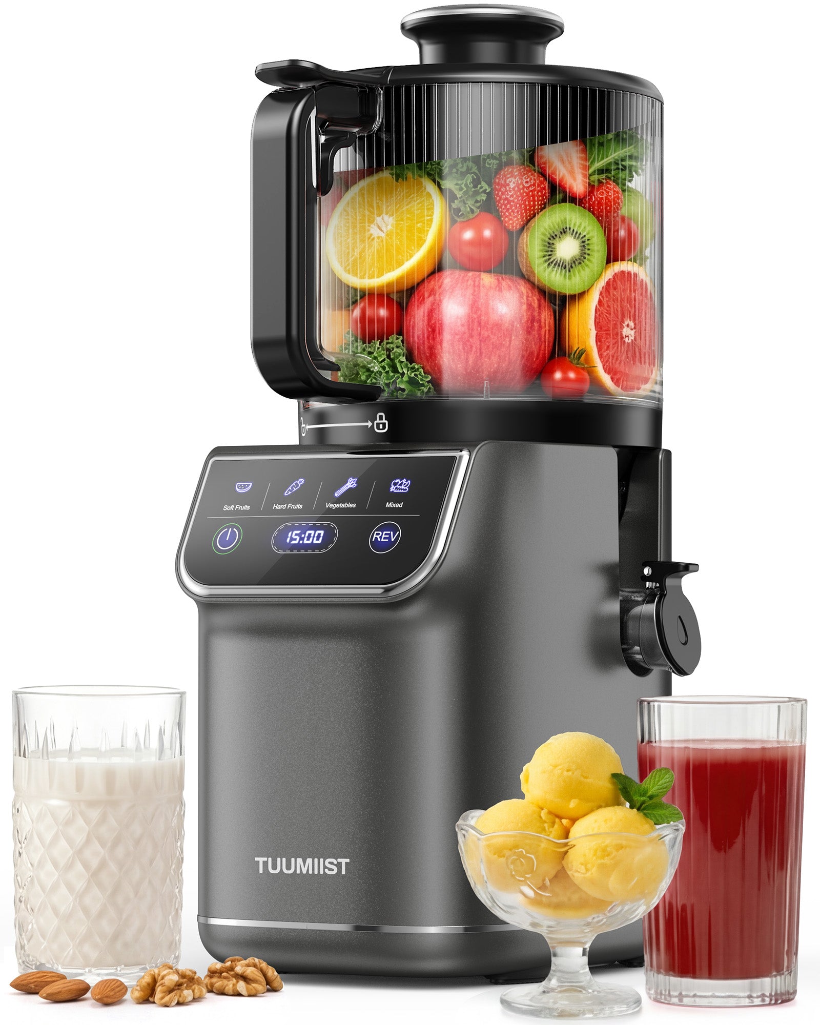 Cold Press Juicer, 100oz Large Capacity Juicer Machine with Touch