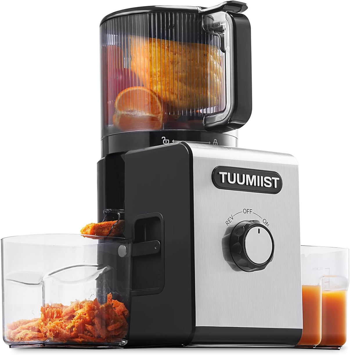 Cold Press Juicer Machines – 6.5'' Large Feed Chute for Whole Fruits & Vegetables, High Juice Yield, Easy To Clean